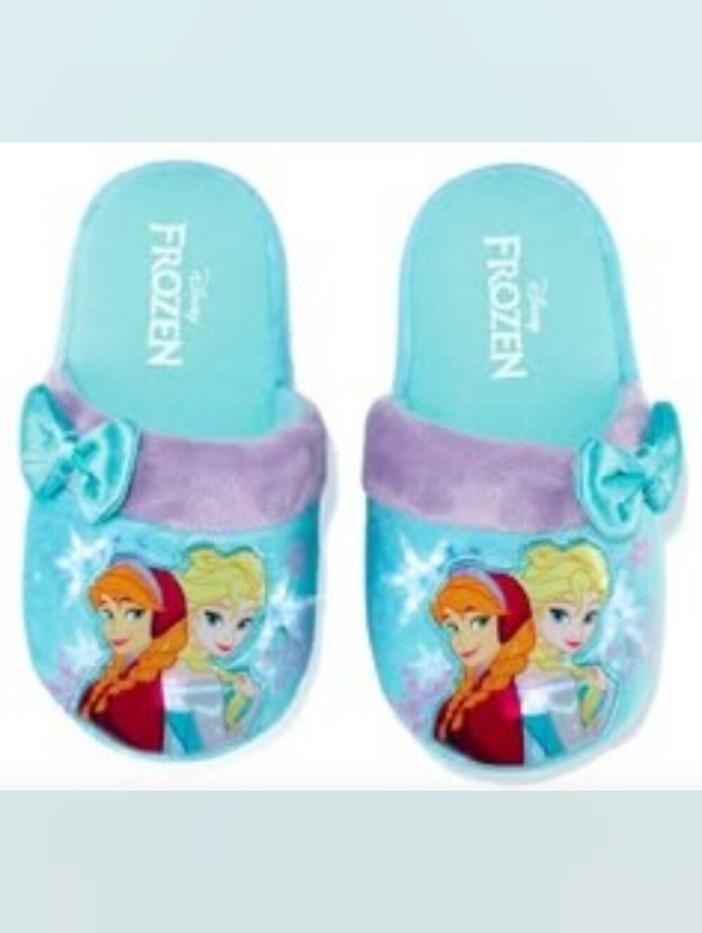 Disney Frozen Aqua & Lavender Girls' Slip-On Slippers